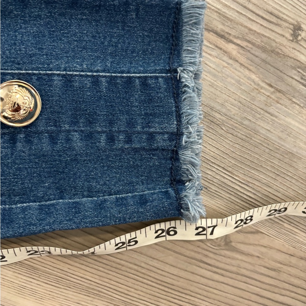 VENUS Dark Blue Straight Leg Jeans with Gold Button Detail Size 6 NWOT - Picture 5 of 9
